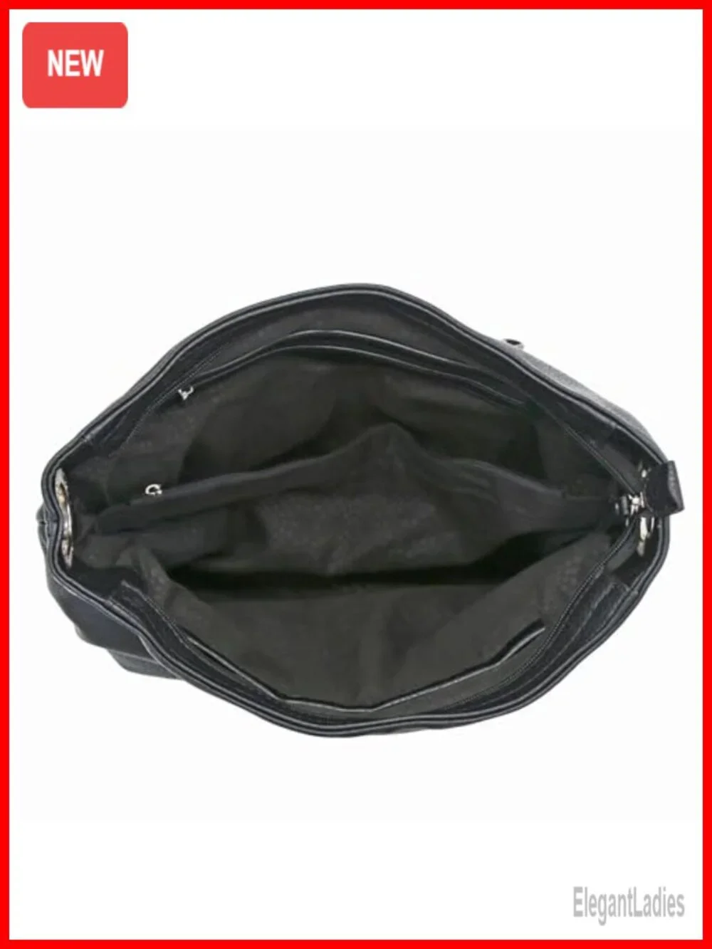 Hobo Shoulder Bag with Big Snap Hook Hardware Faux Leather